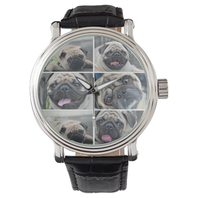 Montre de collage personnalisé 6 photos (devant)