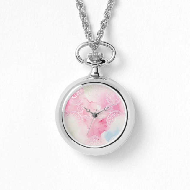 Montre de collier blanc en dentelle (Recto)