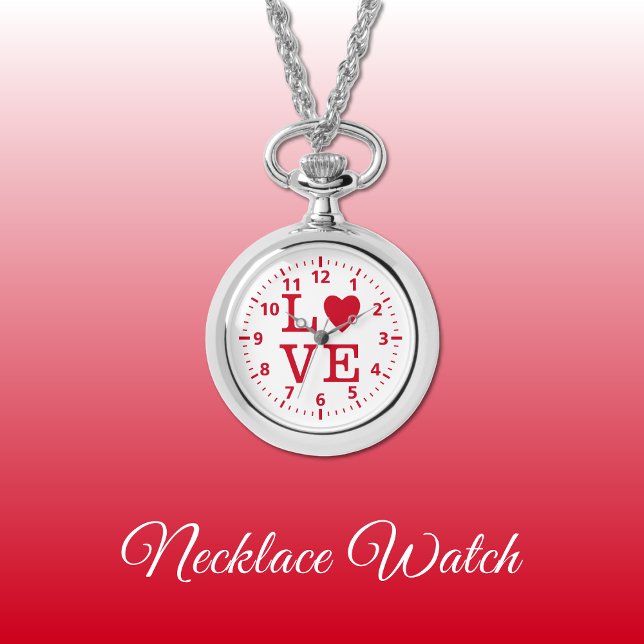 Montre de collier d'amour rouge et blanc (Créateur téléchargé)