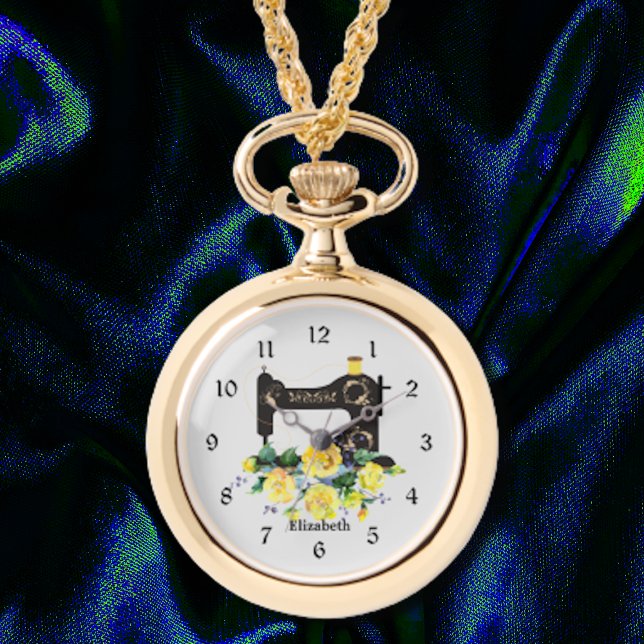 Montre de collier de la machine à coudre jaune Flo (Créateur téléchargé)