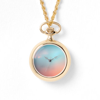 Montre de collier Ethérée des nuages du coucher de