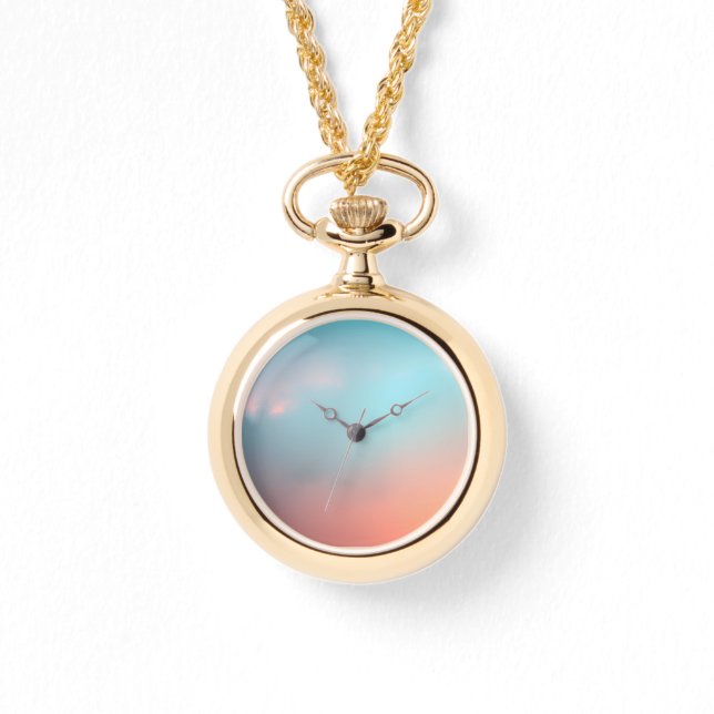 Montre de collier Ethérée des nuages du coucher de (Recto)
