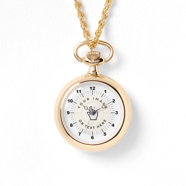 Montre de collier or - Personnalisé (ajouter image (Recto)
