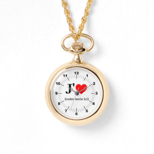 Montre de collier or - Personnalisé I Coeur