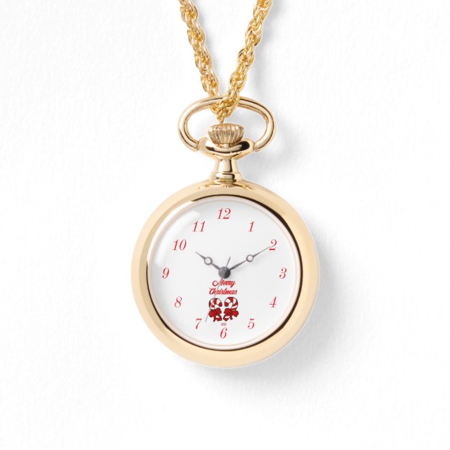 Montre de collier or Sucres de canne de Noël (Recto)