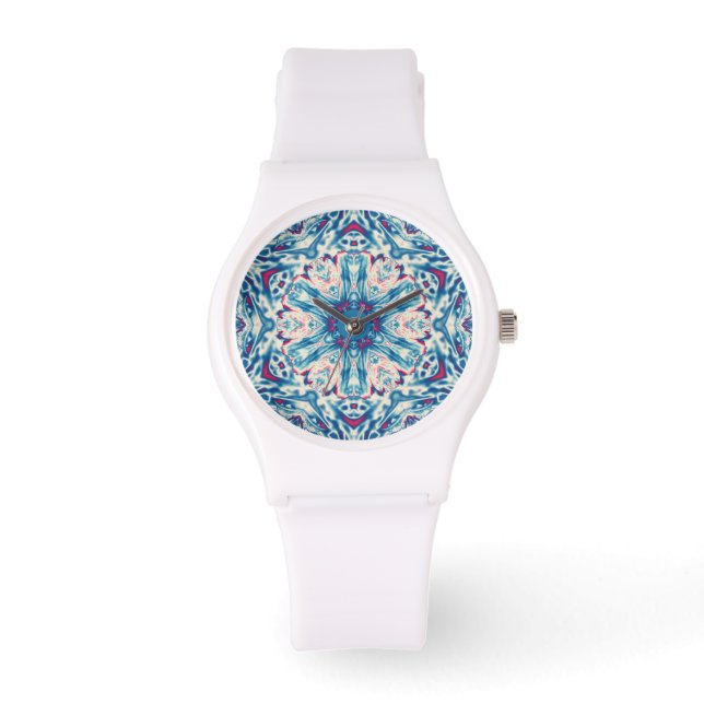 Montre de conception de flocon de neige bleu (Recto)