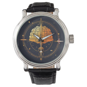 Montre de conception du cerveau et du dollar