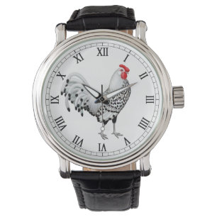 Montre de coq de Hambourg ornée de paillettes par