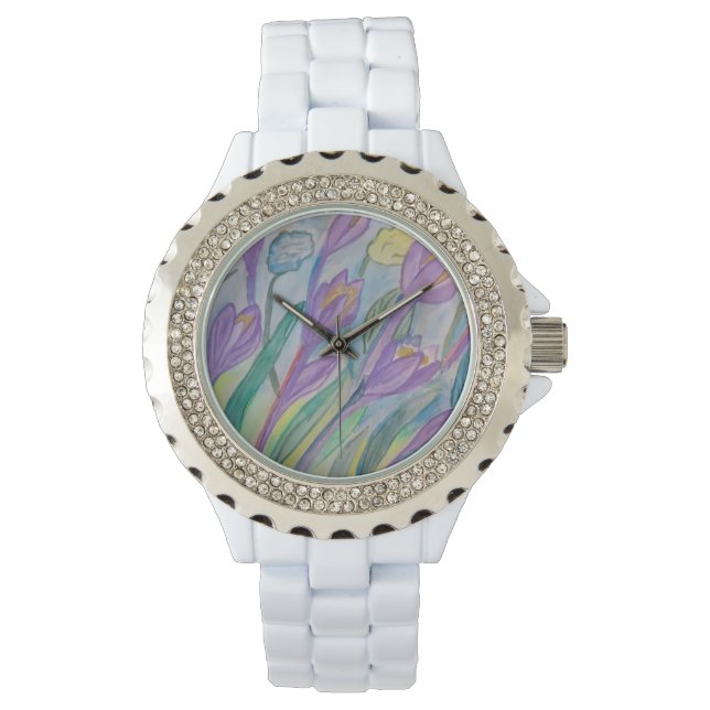 Montre de Crocus de printemps Abstraite (devant)