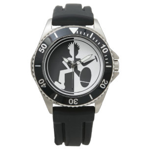 Montre de danseur graphique noir et blanc