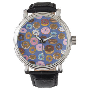 Montre de design en bleu beige