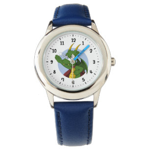 Montre de dessin animé de dragon vert