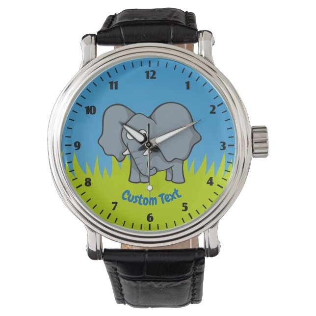 Montre de dessin animé d'éléphant gris (devant)