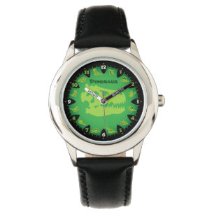Montre de dinosaure vert de monstre
