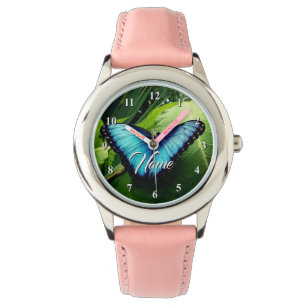 Montre de fille personnalisée avec photo de papill