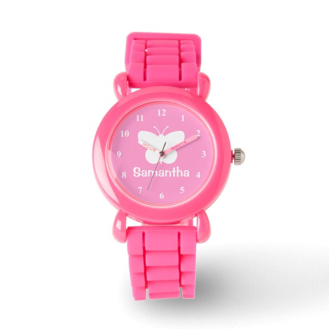 Montre de fille personnalisée | silhouette papillo (Recto)