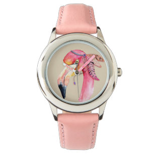 Montre de Flamant rose Boho Fiona