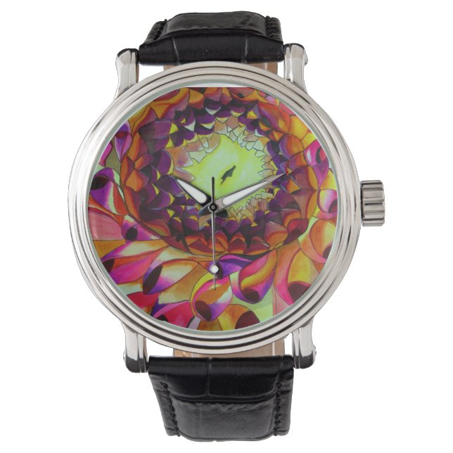 Montre de fleurs de Dahlia violet de Sacha Grossel (devant)