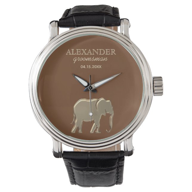 Montre de Garçon d'Honneur en Or avec Monogramme M (devant)
