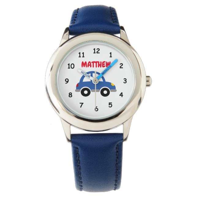 Montre de garçon personnalisée avec logo de voitur (devant)