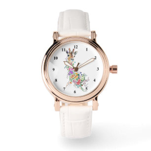 Montre de girafe florale