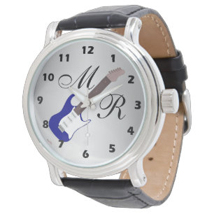 Montre de guitare électrique bleue
