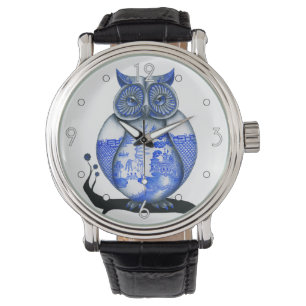 Montre "de hibou bleu de saule"