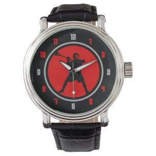 Montre de joueur de lacrosse - rouge/noir
