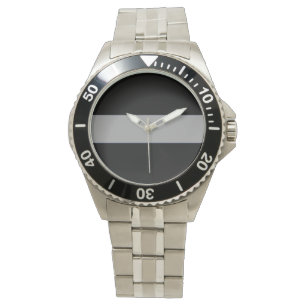 Montre de ligne hommes inoxydables gris de