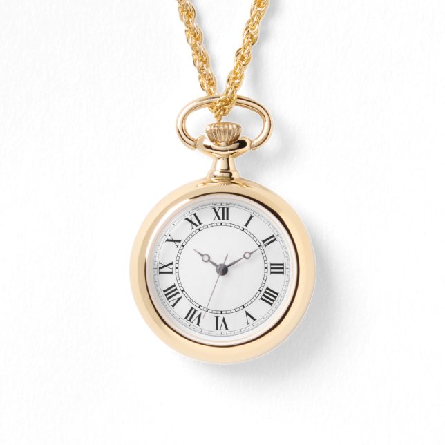 Montre de Luxe Classique en Or avec Chiffres Romai (Recto)