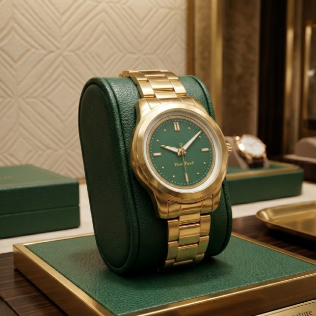 Montre de luxe émeraude verte et or (Créateur téléchargé)