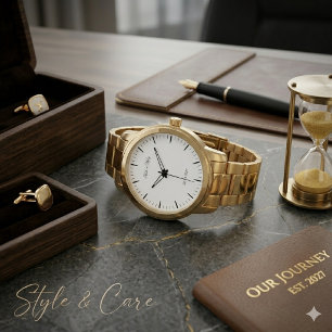 Montre de mariage personnalisée pour couple avec n