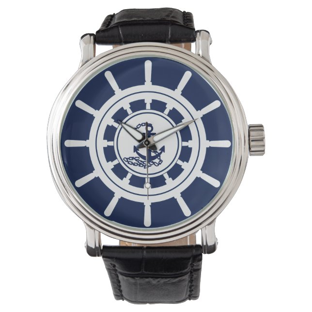 Montre de marin Bleu et Blanc Cadran (devant)