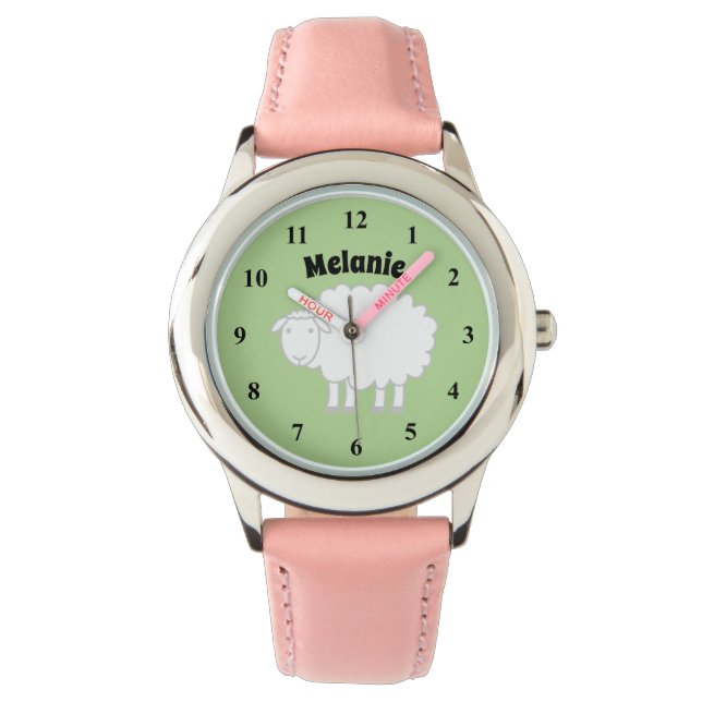 Montre de mignonne Kid avec nom animal de ferme et (devant)