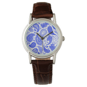 Montre de mode bleue de Paisley par Julie Everhart