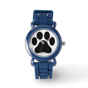 Montre de motif d'empreinte de patte d'enfants