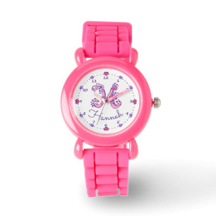 Montre de nom d'art de coeur de griffonnage des