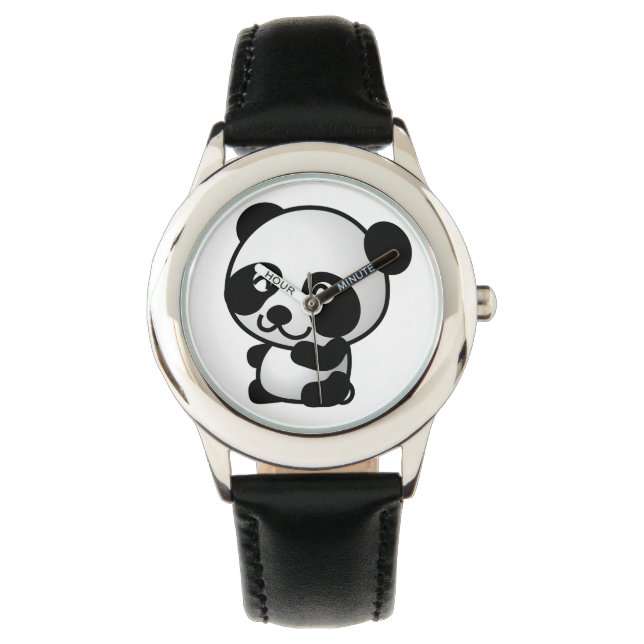 Montre de panda noir et blanc simple (devant)