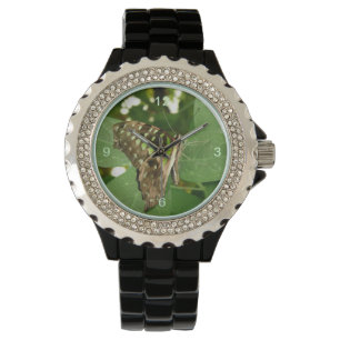 Montre de Parties scintillant de papillon vert Iri