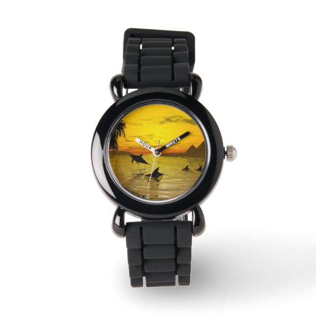 Montre de Parties scintillant Dolphin Sunset eWatc (Recto)