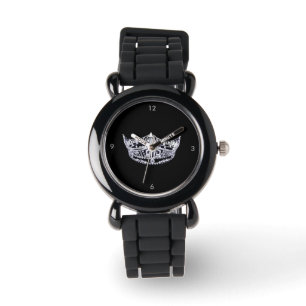 Montre de Parties scintillant en argent style Miss