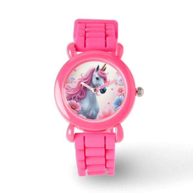 Montre de Parties scintillant rose Unicorn (Recto)