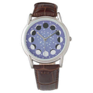 Montre de phase de lune avec des étoiles