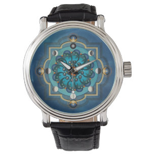 Montre de phases de lune de mandala