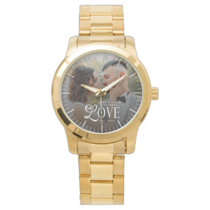 Montre de photo de mariage de couple année nom per