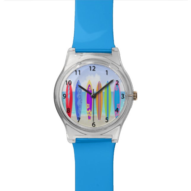 Montre de plage de planches de surf (Fermer)
