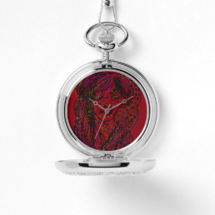 Montre de poche en argent pour fille rêveuse de l'