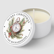 Montre de poche personnalisée, Joyeux Noël, Verts