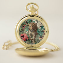 Montre de poche vintage Léopard