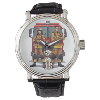 Montre de poignet animée des pompiers héroïques et